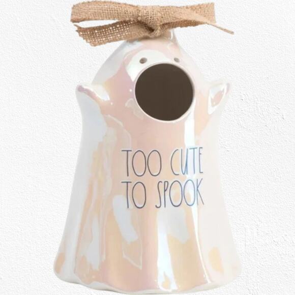 Rae Dunn Iridescent Ceramic Ghost Too Cute To Spook Boo Y’all Halloween Decor - Picture 1 of 13